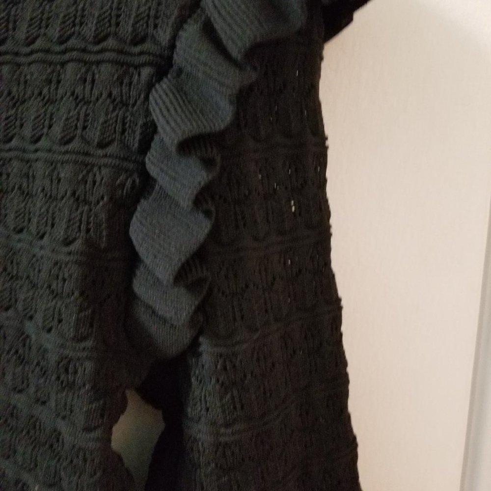 Zara pullover long sleeve ruffle scalloped edge sweater knit top - Picture 8 of 14